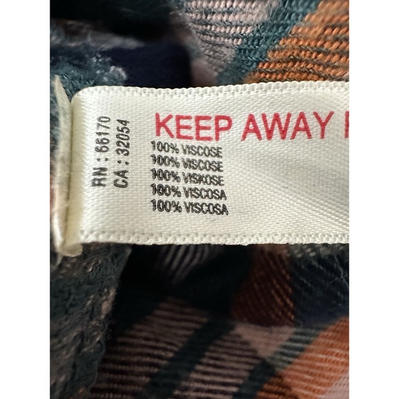 Intimately Free People Cropped Flannel Top Womens Small Long Sleeve Cozy Outdoor - Picture 4 of 9